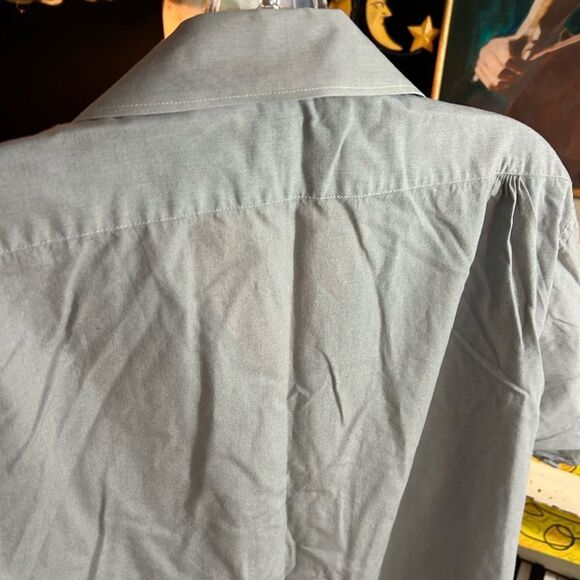 Vintage 80s 90s Men's Casual Gray Button Down Shirt L - Picture 9 of 12